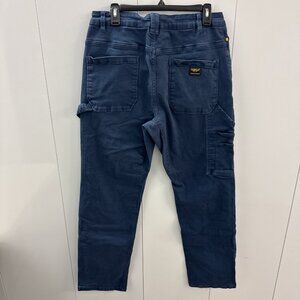 Men's CAT Caterpillar Blue Workwear Work Carpenter Pants 36X34 Double Knee